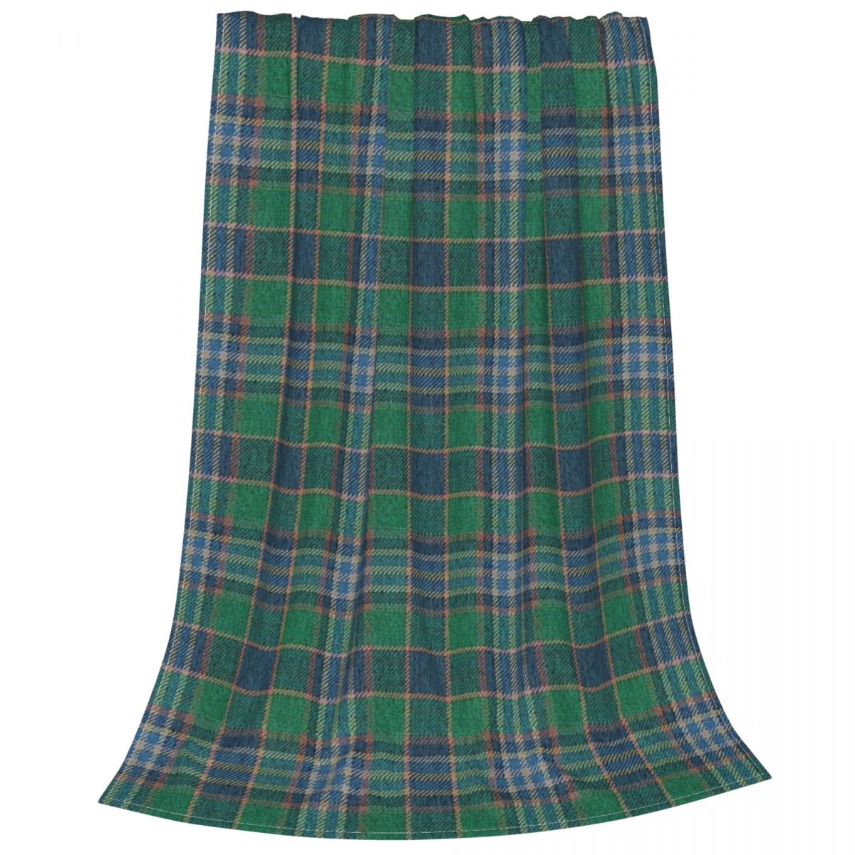 Fleece Gooi Deken Plaid Donkere Kleur Patroon voor Bank Lichtgewicht Pluche Fuzzy