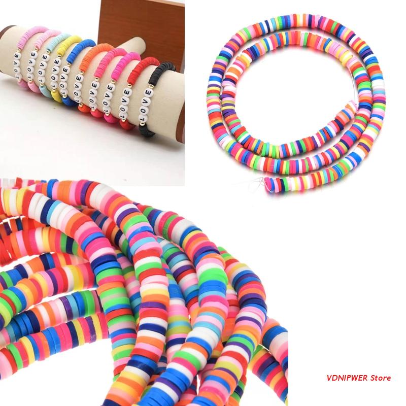 10Strips Platte Ronde Polymeer Klei Losse Kralen Voor Diy Kleding Accessoires Bohemian Armband Ketting Maken