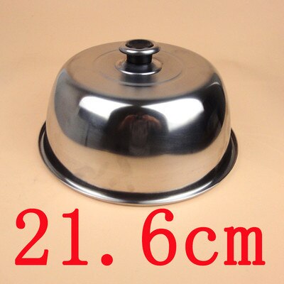 19-40cm kastrull i rostfritt stål tjockna fördjupa stek lock ånggryta högt lock woklock köksredskap tillbehör oljetätning: 21.6cm
