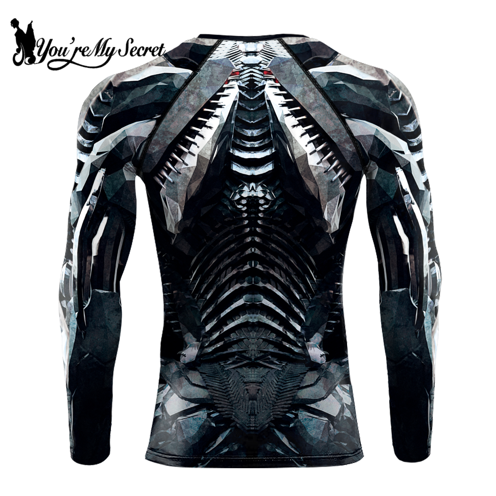 [Du bist mein Geheimnis] Superheld Langarm Workout 3D Kompressionsshirt Comics Cosplay Kostüm Herren Quick Dry Rash Guard Gym Tops
