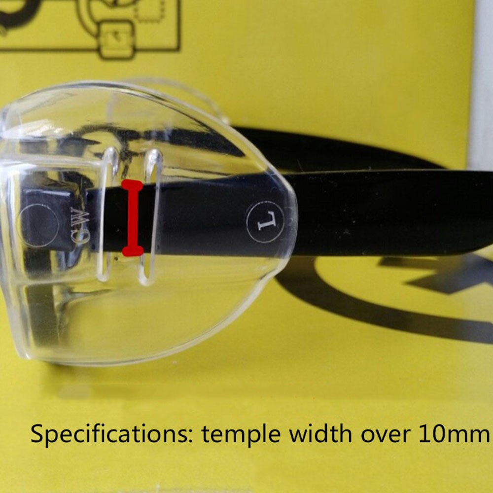 2 par gennemsigtige øjenbriller sideskærme beskyttende vingebriller sidebeskyttelsesark til anti-stænkbriller