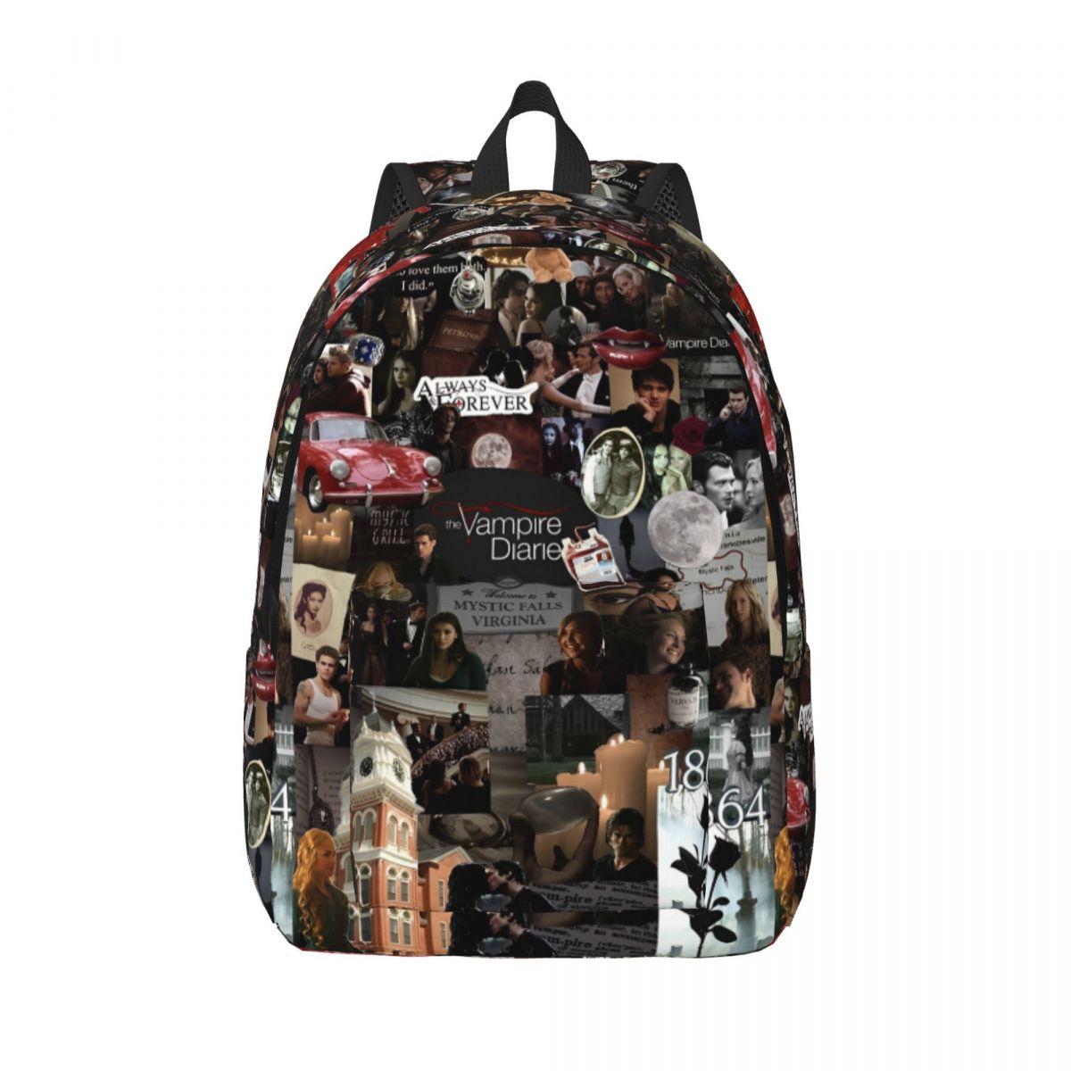 The Vampire Diaries Collage Backpack for Men Women Casual Student Business Daypack TV Series Laptop Canvas Bags Sports: 15 inches / Blue