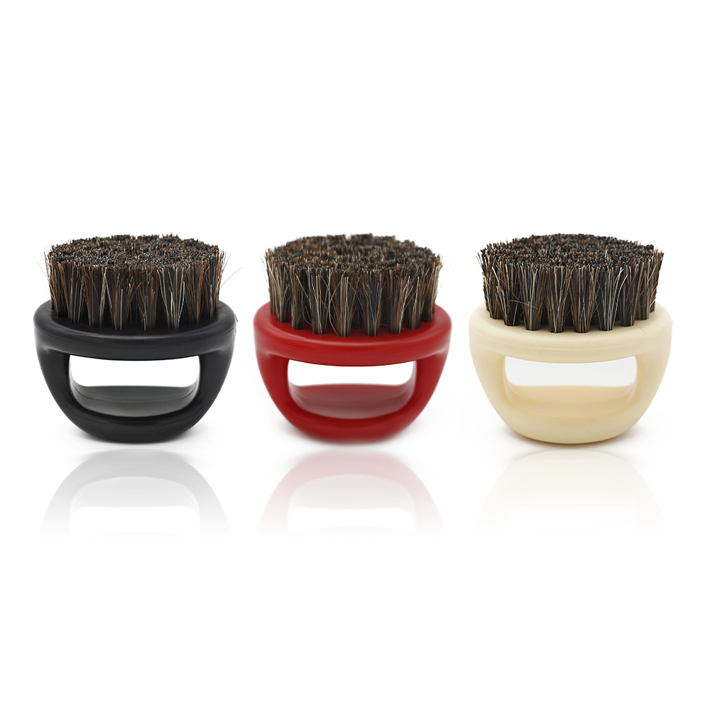 Anillo de barbería, cepillo para el pelo, cerdas de caballo, cepillo para Barba, cepillo de afeitar para hombres, cepillos portátiles para Barba de peluquero, cepillo de limpieza Facial para salón