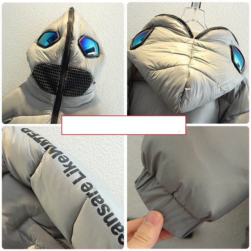 2021 inverno bambini ragazzi occhiali giacche cappuccio bambini caldi giacca a vento parka piumini in cotone cappotti con occhiali vestiti 2-13 anni