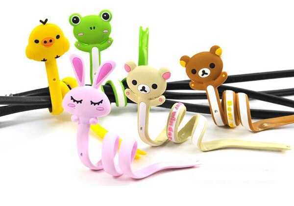 Headphone Wire Holder Organizer Winder Cord Long Cable Earphone Animal Wrap: rabbit 