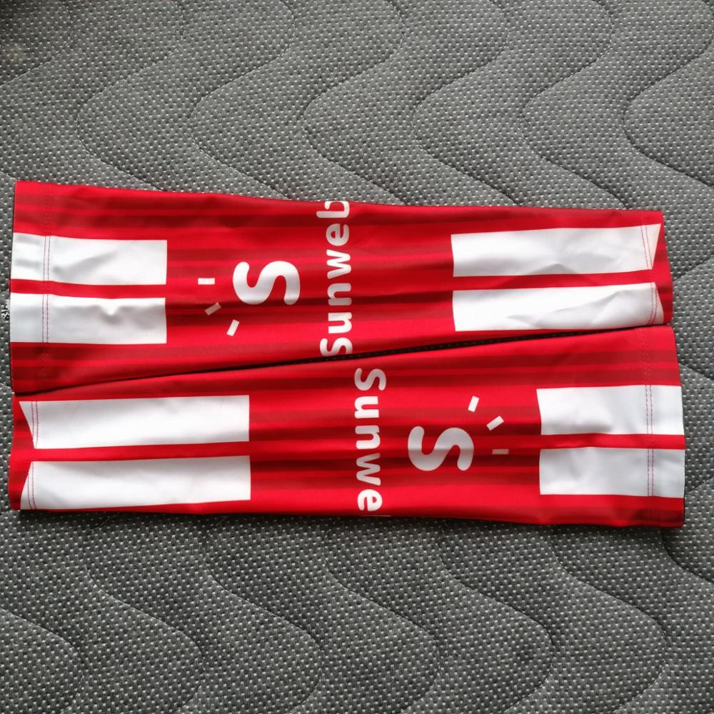 Pro team sunweb wielerarmwarmers! fietsarmwarmers snel drogende fietsmouwen armbeschermer met zonnebrandcrème manchet