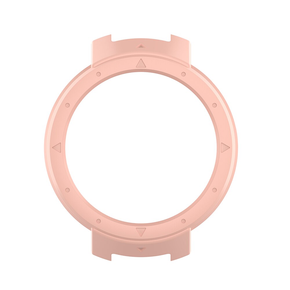 For Amazfit Verge A1801 Strap Smart Watch Band For Xiaomi Amazfit Verge 3 Case Cover Silicone Watchband + PC Protector Frame: Soft pink case