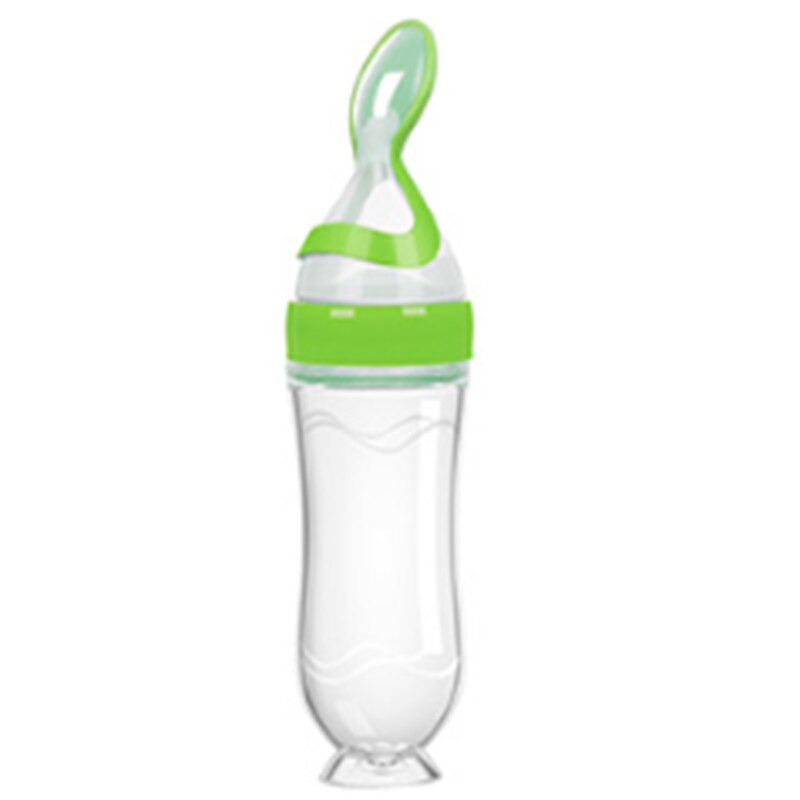 Kinderen Zachte Hoofd Soep Mok Fles Lepel Servies Silicagel Lepel Vork Voeden Bestek Baby Dingen Babyvoeding Mok: Sucker Green