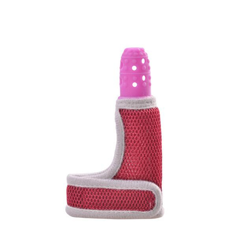Baby Silikon Molaren Finger Hülse Daumen Kinder Anti-biss Zahnen Spielzeug Infant Atmungsaktive Daumen Ärmeln Zähne Pflege: Rosa