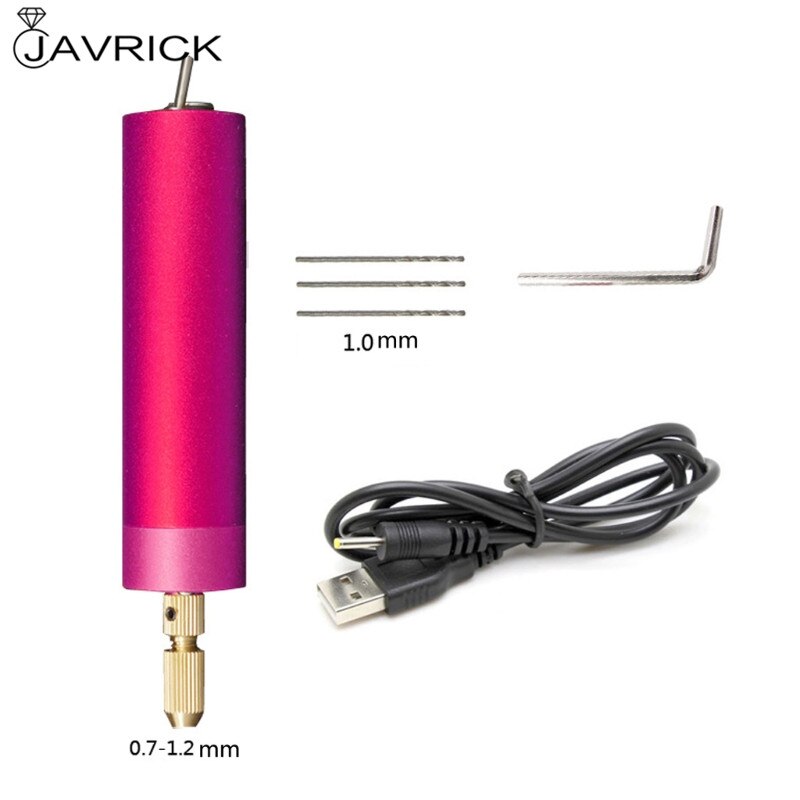 Juego de brocas giratorias de mano, Micro taladro eléctrico de aluminio, Kit de herramientas rotativas, fundición de resina, fabricación de joyas: Default Title
