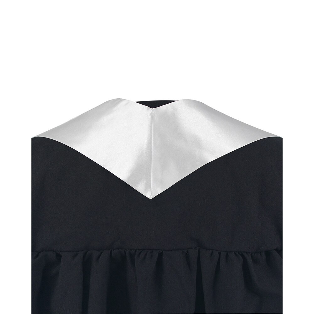 Graduationmall Adult Graduation Plain Stole Satin Fabric In White