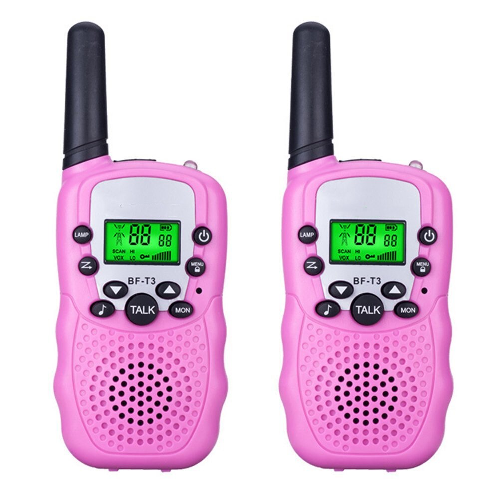 2pcs OPPXUN T388 Mini Children Walkie Talkie Kids Portable Ham Radio Station Cb UHF Headset Transceiver Christmas Telefon: Big pink - 2pcs