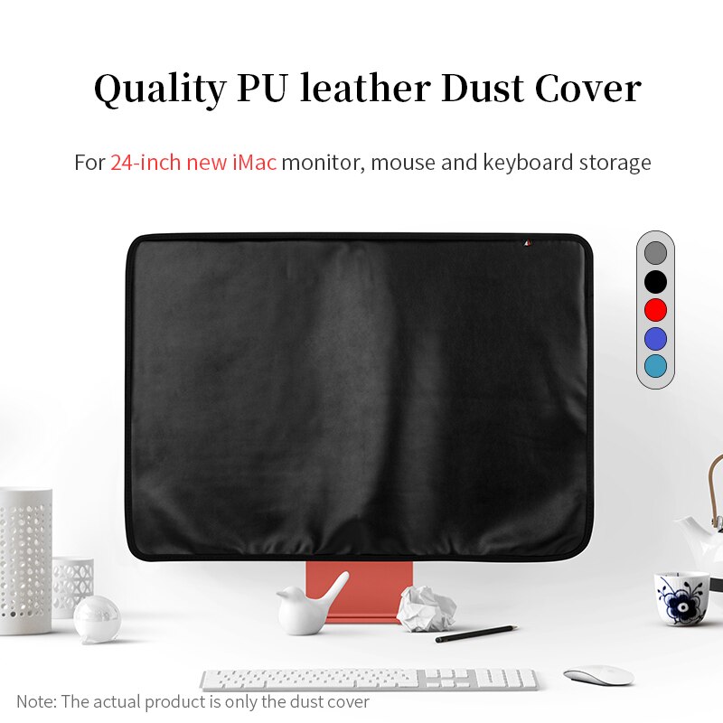 PU Leather Monitor Dust Cover for Apple iMac 24-inch Computer Protective Sleeve 24'' all-in-one PC Storage Organize