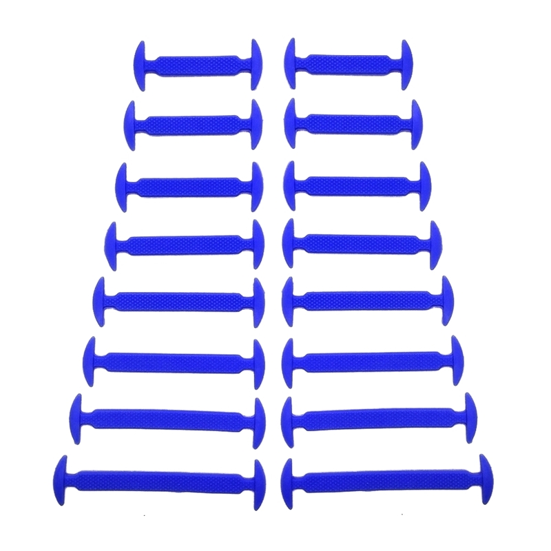 16 Teile/satz Silikon Elastische Schnürsenkel Spezielle Keine Krawatte Schnürsenkel SchnüSprosse freundlicher Erwachsene Turnschuhe Schnell Schuh Spitze: deepblue