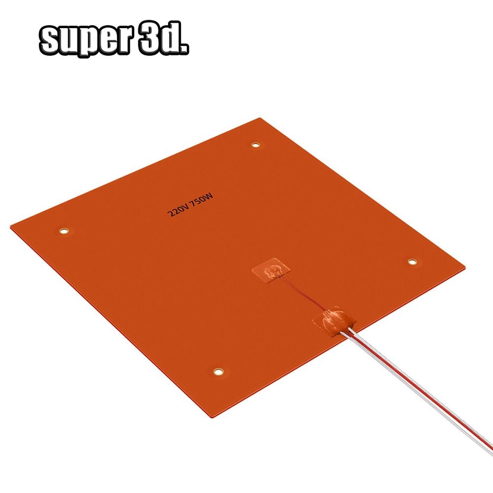 Plateau chauffant en Silicone pour imprimante 3D, 310x310mm, 220v, 750w, pour Creality CR-10 10s pro, plaque chauffante