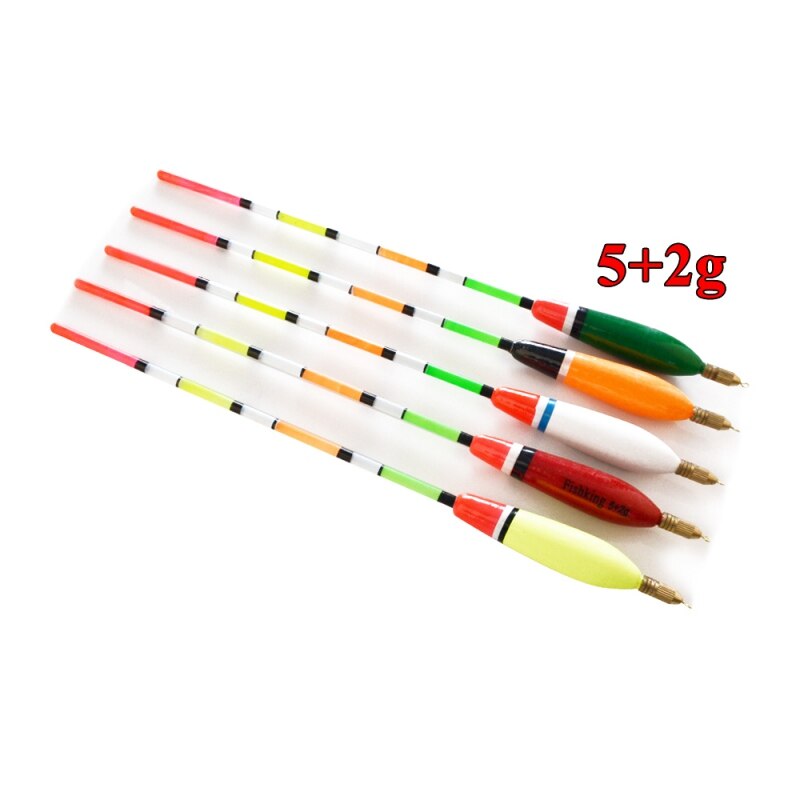 Flotador de pesca con plomo de cobre, boya de madera, corcho, pesca, boya flotante, boya Vertical, herramientas de pesca, 5 unidades: Rojo