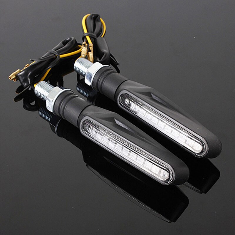 1x luz LED de intermitente negra Universal de motocicleta indicadores ámbar intermitente