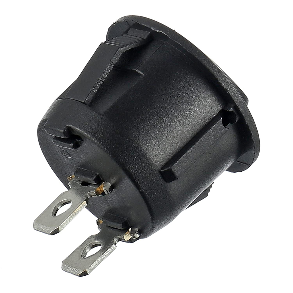 KCD1 Black Round Rocker Switch 10Pcs On Off 2 Pin AC 6A(250V) 10A(125V) SPST Press Toggle Button for Auto Boat Marine Car Light