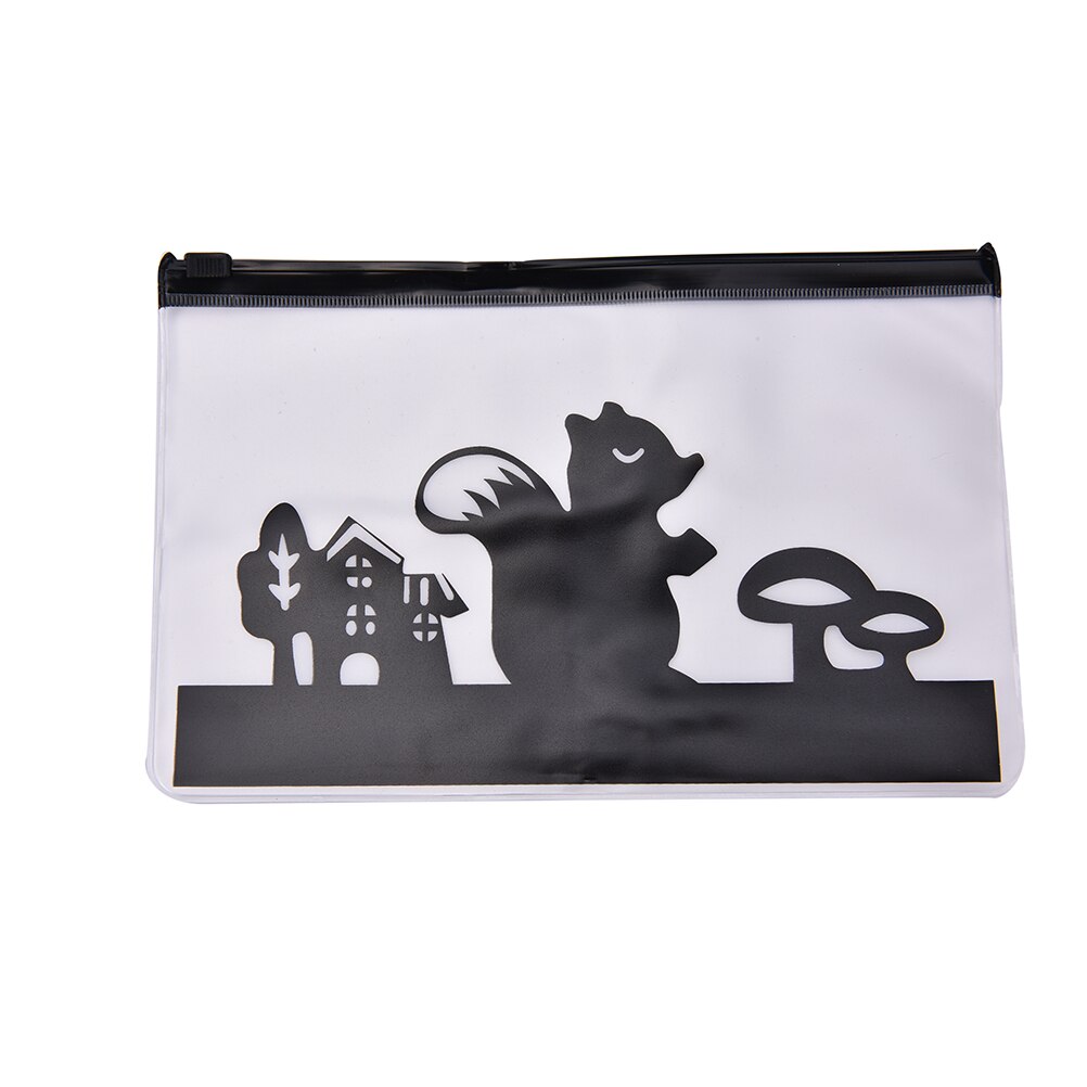 Doorzichtige schattige dieren pvc pennenzak etui opbergruimte schoolbenodigdheden creatieve schrijfwaren cosmetische koffer make-up telefoontas 4 kleuren: Eekhoorn