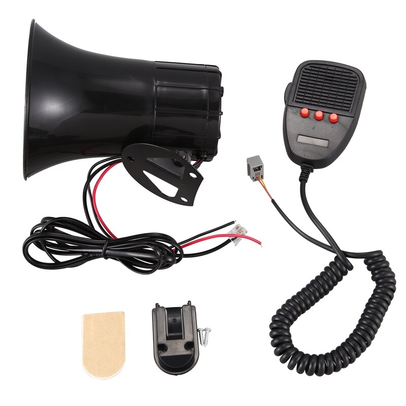 3 Tone Sound Car Recording Emergency Siren Horn Mic Emergency Amplifier Hooter Fire Alarm