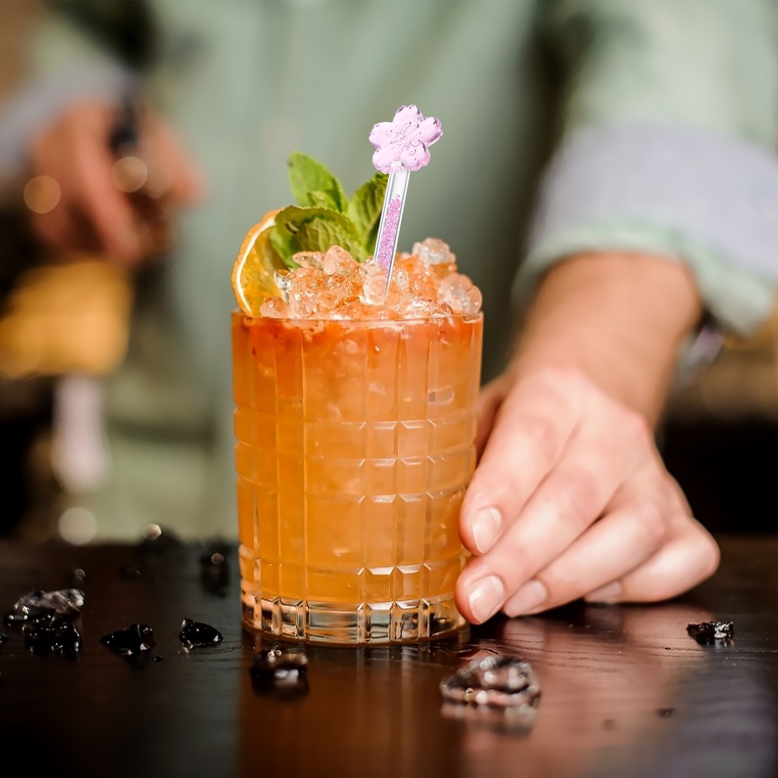 Verre De Jus De Lait Boisson Pilon Agitateur Swizzle Bâton Agitateur Bâtons Pour Barre De Mariage Swizzle Perceuse Verre Mélange Manuel Tiges