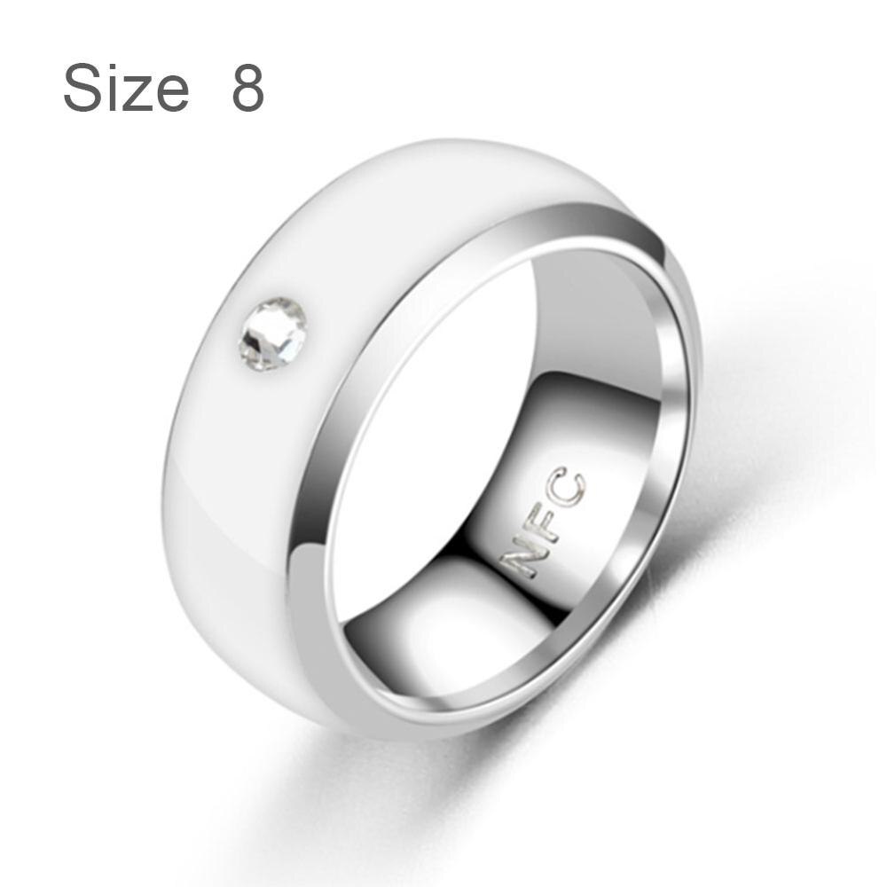 NFC Multifunktionale Intelligente Ring Für Alle Android Technologie Finger Smart Verschleiß Finger Digitalen Ring: White Size 11