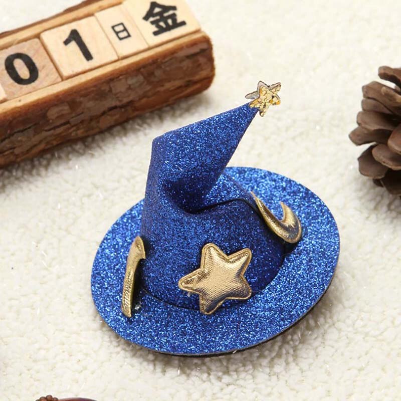 Børn glitter halloween cap hårnåle mini heks hat fest hovedbeklædning cosplay rekvisitter