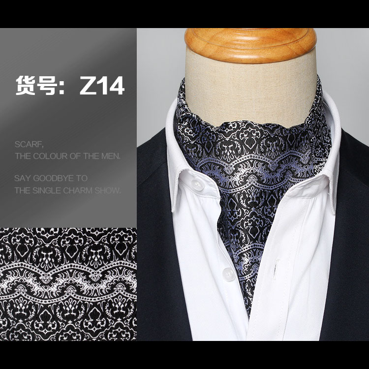 Hommes Vintage Polka Dot Wedding Formal Craings.com Ascot Scrunch Self Style, Gentleman Polyester, InjPaisley Neck, fraîchement: Marron