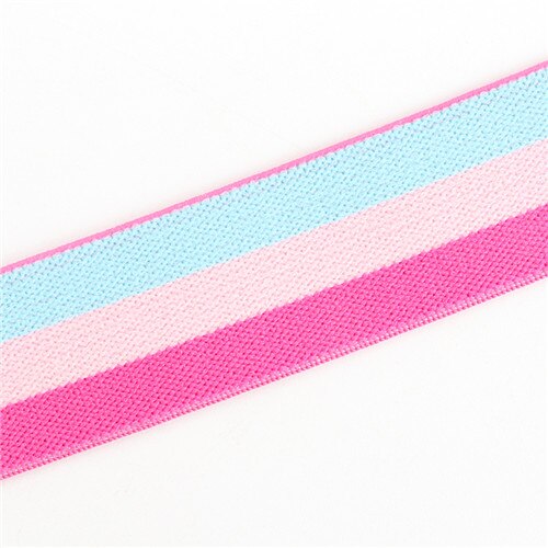 25mm elastische band rooster print patroon rubber band kleding tassen huishoudtextiel naai accessoires doe-het-zelf 1 meter: Blauwe roze roos