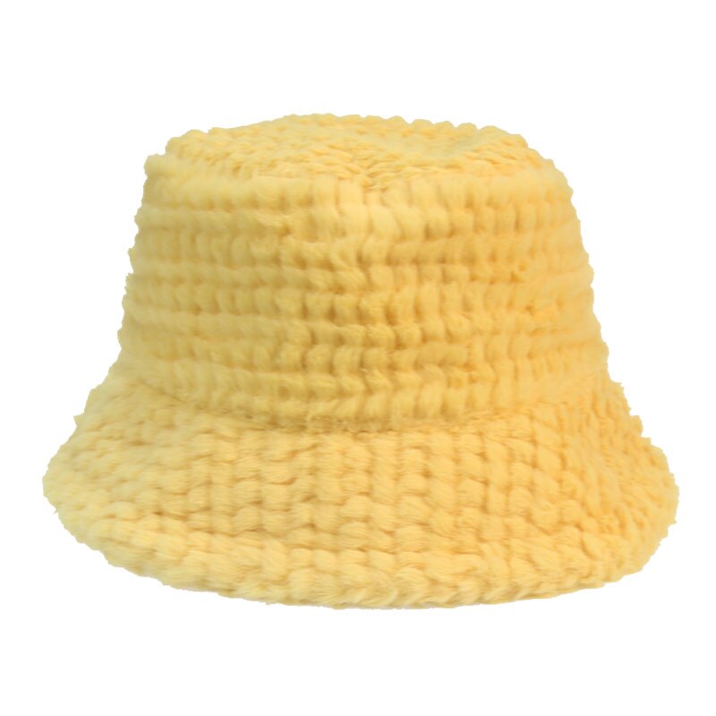 Emmer Hoed Winter Effen Wit Zwart Bont Pluche Zachte Warme Vrouwen Hoeden Outdoor Brede Rand Vissen Winter Emmer Hoeden Gorro pescador