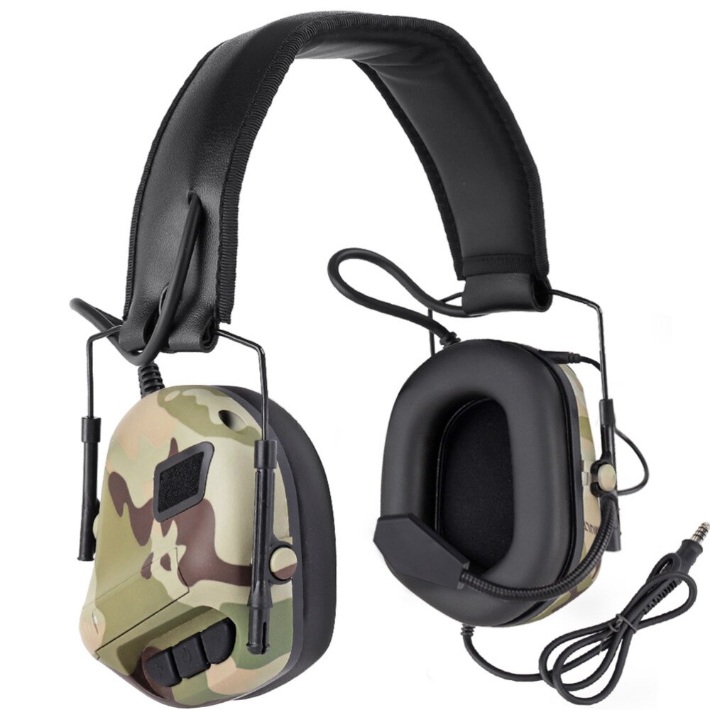 Noise Canceling Walkie Talkie Headphones for Communication Sound Pickup Noise Reduction Outdoor Headset (Carbon