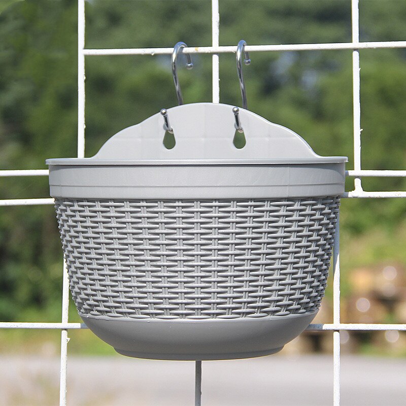 Taklit Rattan dokuma yaratıcı çiçek saksısı bahçe saksı saksı duvara