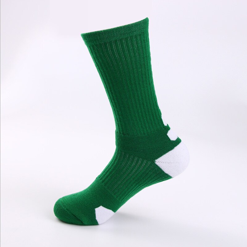 ¡Novedad de ! Calcetines deportivos de con parte superior de toalla, calcetines de baloncesto antideslizantes de Terry, calcetines altos para hombre: Green