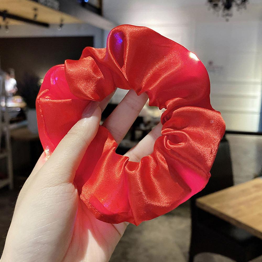 LED Light Luminous Colorful Scrunchies Headband Hair Accessories Girl Highly Elastic Large Intestine Loop Hair Rope: 03