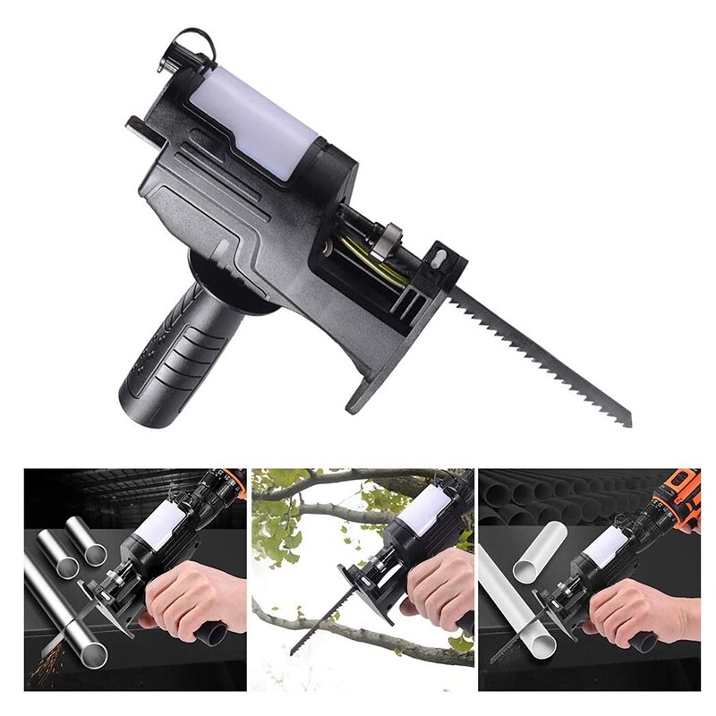 Reciprocating Saw Set Portable Multifunctional Electric Drill Chainsaw Safe Woodworking Tools for Wood and Metal Cutting
