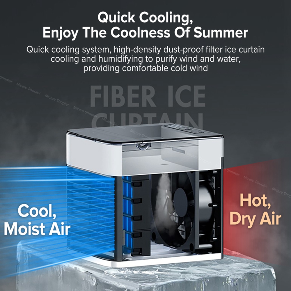 Mini bærbart klimaanlæg til hjem luftkøler ventilator personligt rum lille aircondition værelse skrivebord luftkøling ventilatorer
