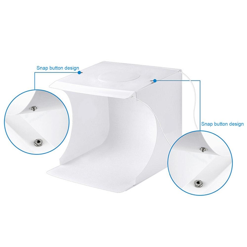 Gosear 20x20 CM portátil plegable Softbox LED estudio fotográfico fotografía caja de luz tienda 6 uds telones de fondo