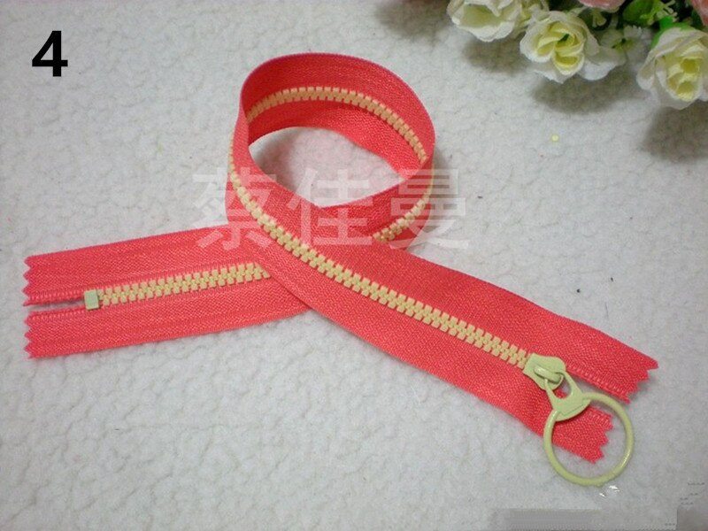 DONYAMY 10Pcs 15cm/20cm 3# Closed End Resin Zippers 10 Colors Pull Ring Zipper Head DIY Sewing Bag Garment Zipper: 4 / 15CM