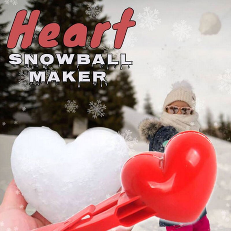 1pcs Winter Outdoor Heart Shaped Snowball Maker Sand Mold Tool Kids Toy Snow Scoop Maker Clip Snowball Fight Sports Child Toys