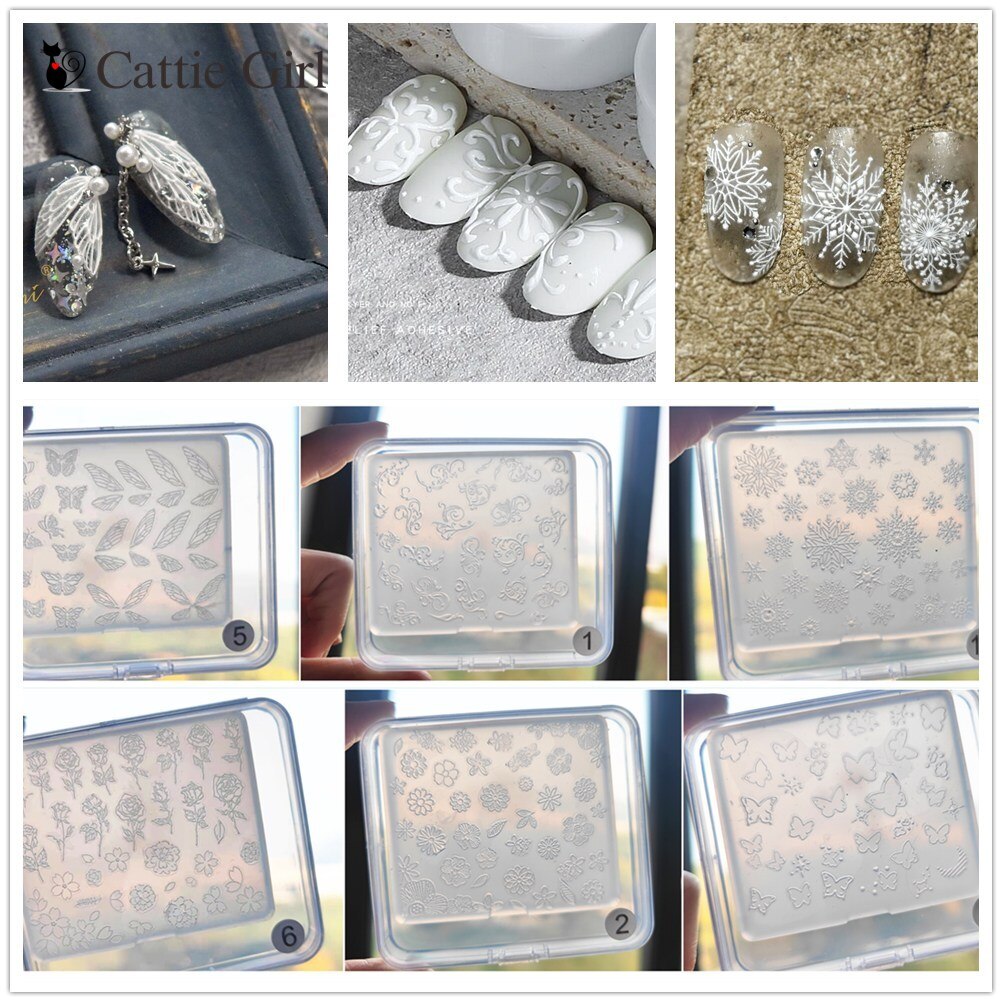 1pc ulga 3D akrylowe formy Totem silikonowe paznokci dekoracje artystyczne koronki paznokcie DIY skrzydło szablony Nail Art Rose Nails Mold