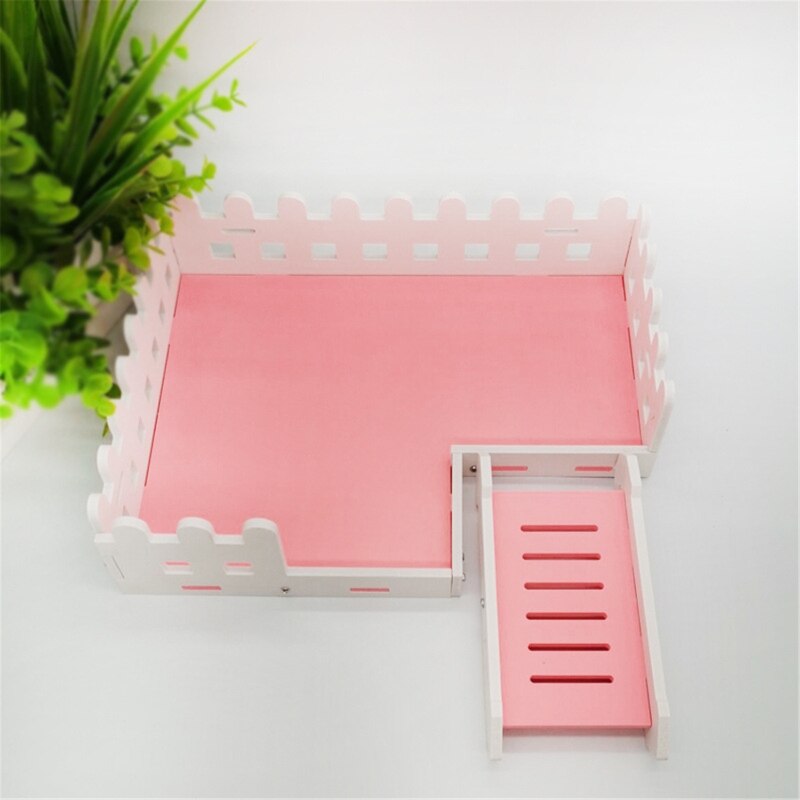 Wooden Platform L-Shaped Natural Wood Standing Playground Climbing Ladder N03 21