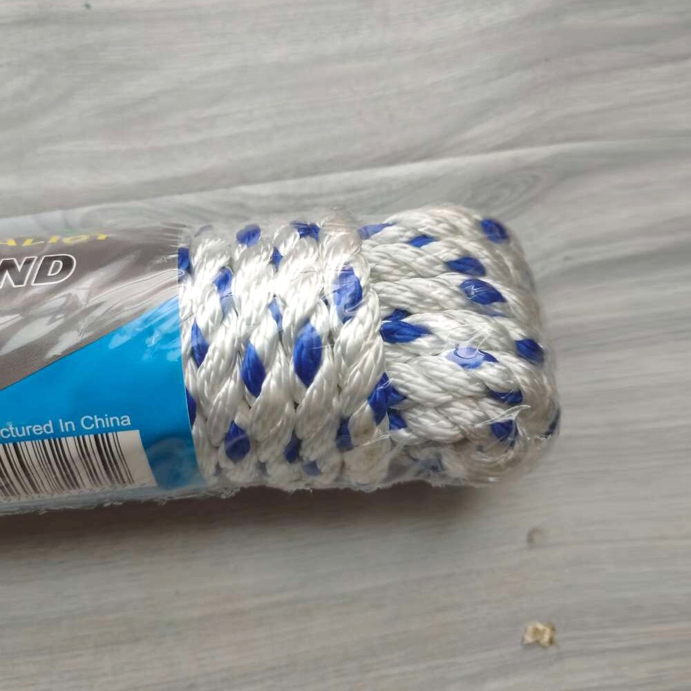 Rope Polyester 3 strand twisted ropes Dia 8mm Length 10 Meters