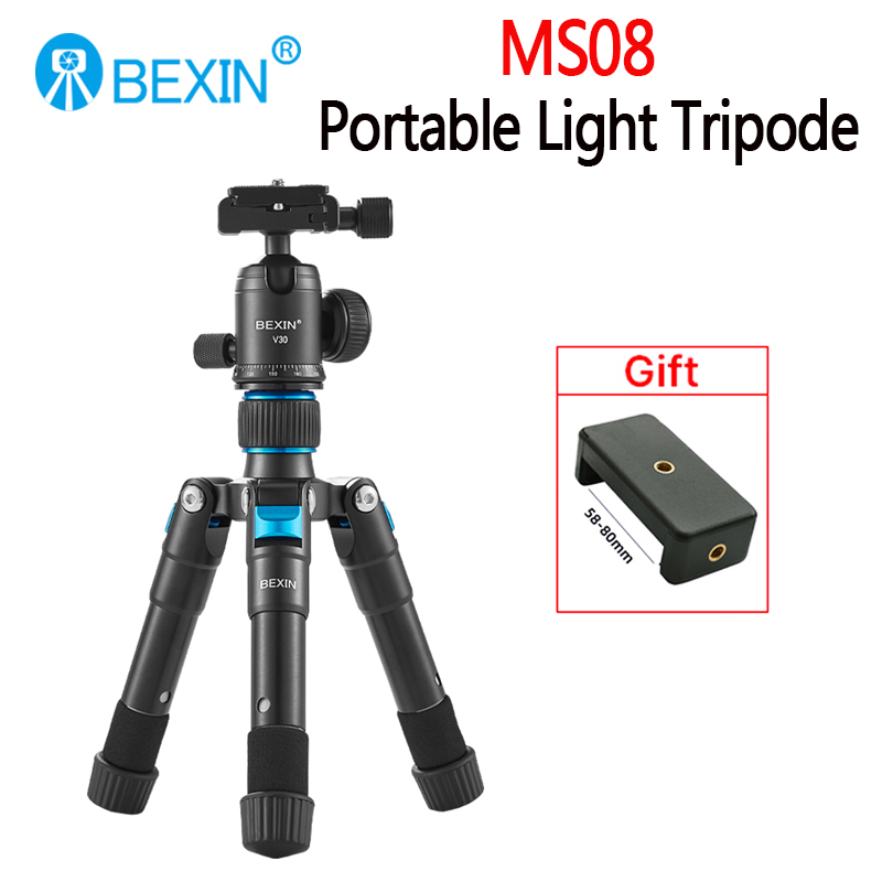 BEXIN MS02 MS08 Portable Tripode Light Travel Stand Tabletop Video Mini Tripod with 360 Degree Ball Head for DSLR Camera: green