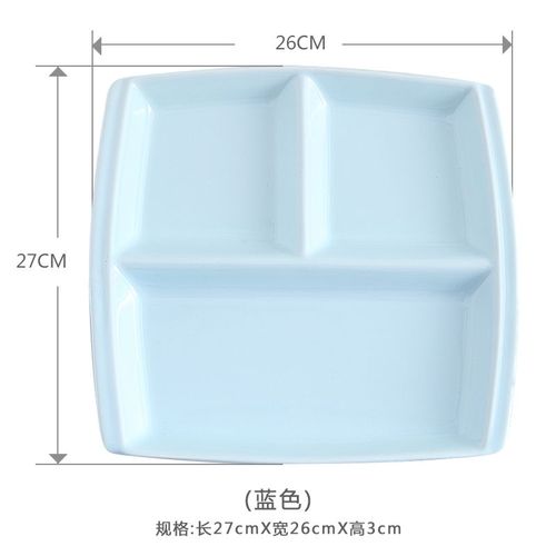 10 Inch Bone China Plate Simple Porcelain Plate Three Compartments Breakfast Steak Round Ceramic Tableware Home Decor MJ81102: D