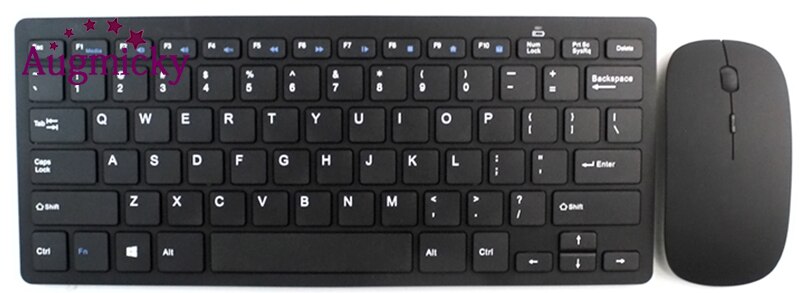 Mini Keyboard Mouse Combo Multimedia Wireless 2.4G Wireless Keyboard And Mouse Kit Keypad Ultra-Slim For Android IOS PC Laptop: Black
