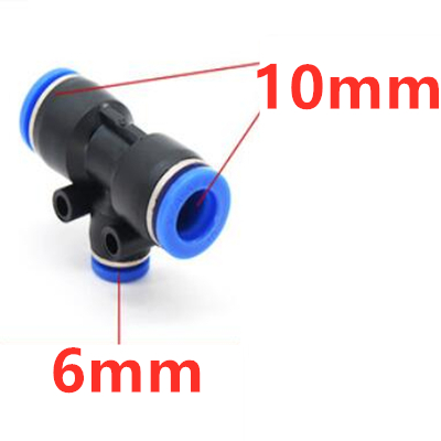4mm 6mm 8mm 10mm 12mm Pneumatische Slang Plastic 3 Way Tee Quick Connectors Adapters