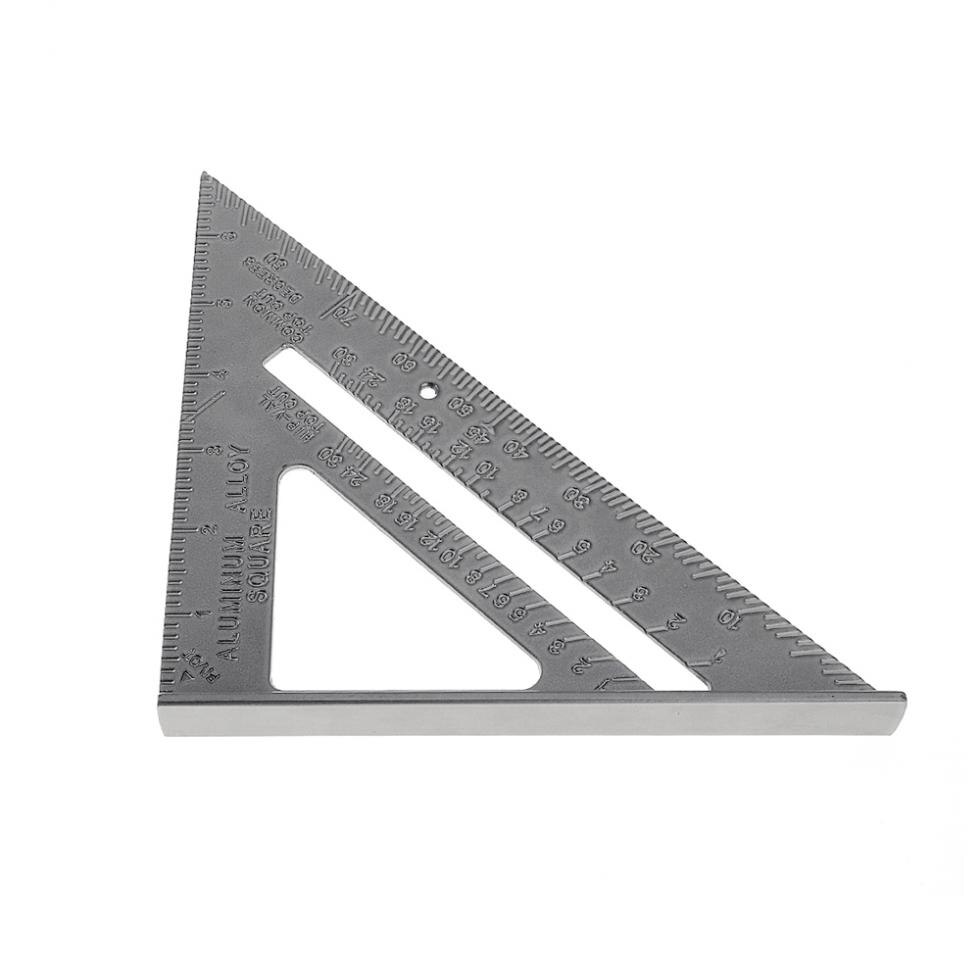 7 Inch Aluminium Alloy Right Angle Triangle Ruler with 0.1 Accuracy and 1Scale Value for Industrial Measurement