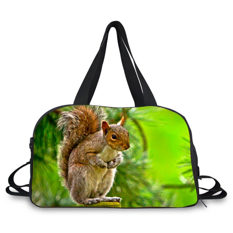 Scoiattolo Animali Modello di Stampa New Fashion Signore di Grande Capacità Sacchetto Dei Bagagli di Stampa Borsa Da Viaggio Sacchetto Dei Bagagli di Viaggio del Sacchetto Casuale: 6132T