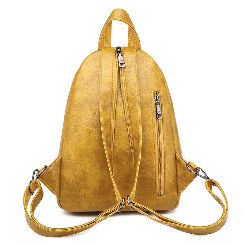 Mochila para mujer, de piel encerada, multifunción, con lazo, para mujer, pecho, hombro, bolsa de viaje para mujer, Mochila para chica adolescente