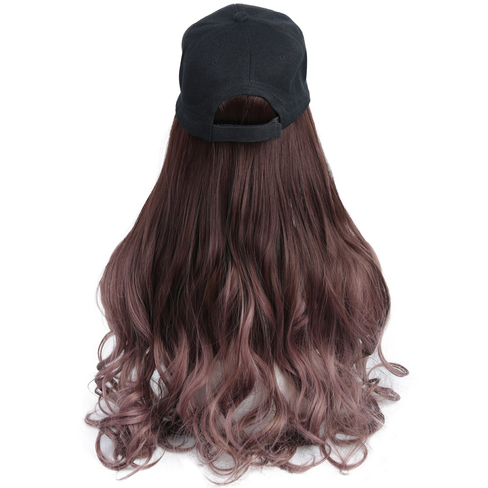 ONYX-peluca con gorro de béisbol para mujer, peluca de cabello de 22 ", gorra sintética ondulada, extensión de cabello, conexión natural, ajustable, para